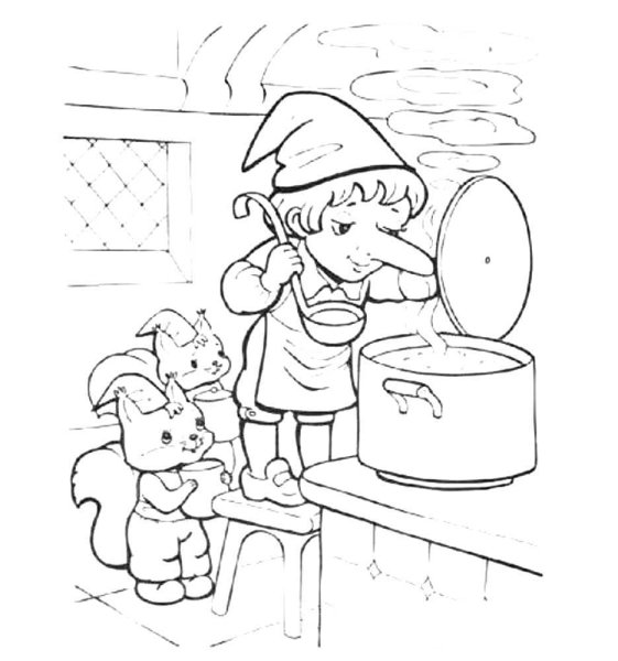 Гауф карлик нос раскраски