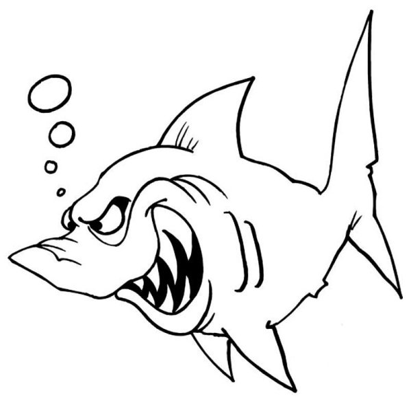 Акула раскраска