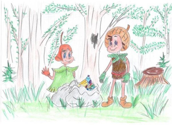 Эколята рисунок карандашом