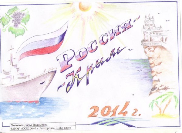 Воссоединение Крыма Севастополя и России рисунки