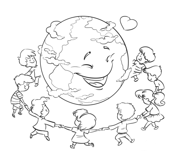 Раскраска школьный Глобус