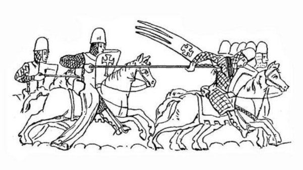 Сражение рыцарей раскраска