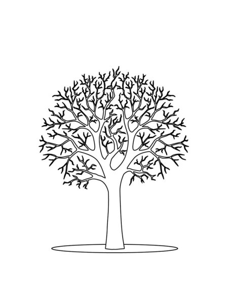 Трафареты деревьев для рисования для детей