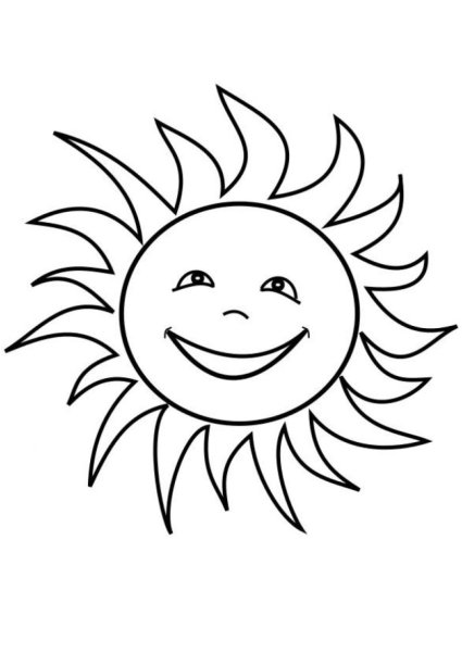 Солнце раскраска для детей