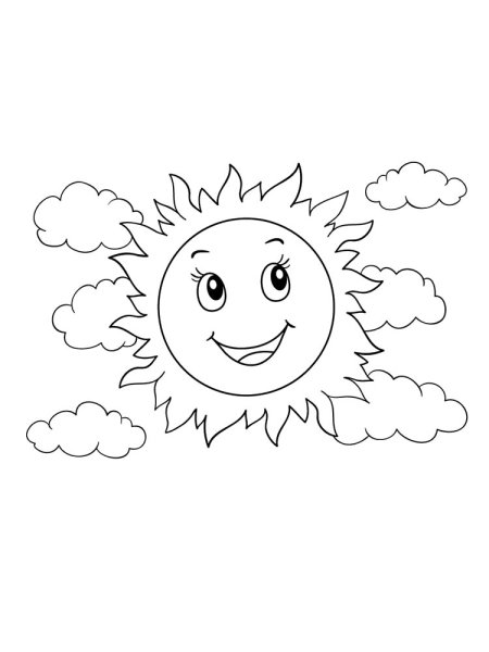 Солнце раскраска