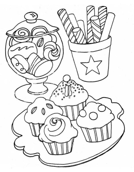 Раскраски пирожные