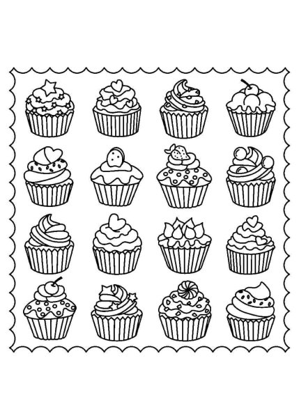 Сладости. Раскраска