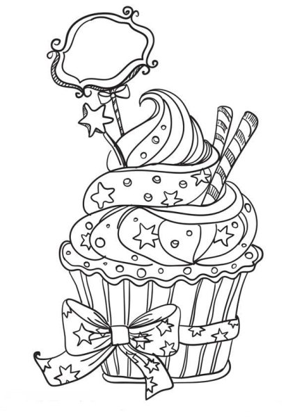 Кекс раскраска