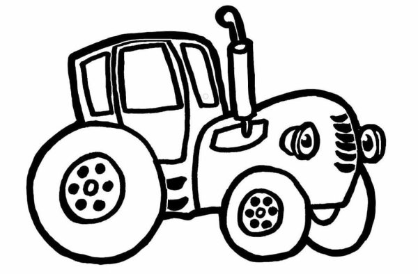 Трактор синий трактор для малышей раскраски