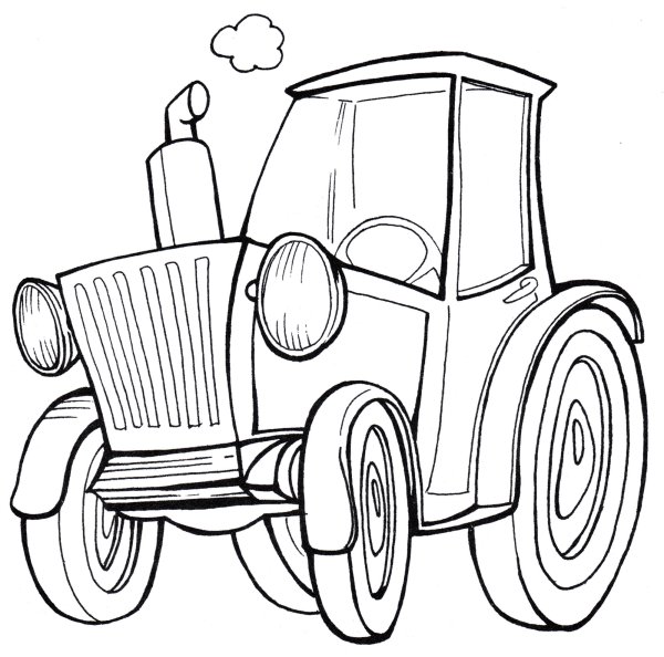 Раскраска «синий трактор»