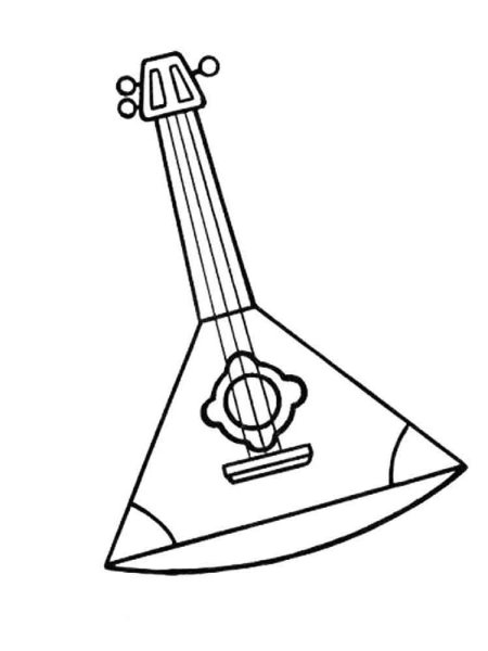 Русский народный инструмент балалайка раскраска