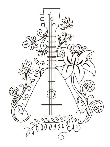 Балалайка раскраска для детей