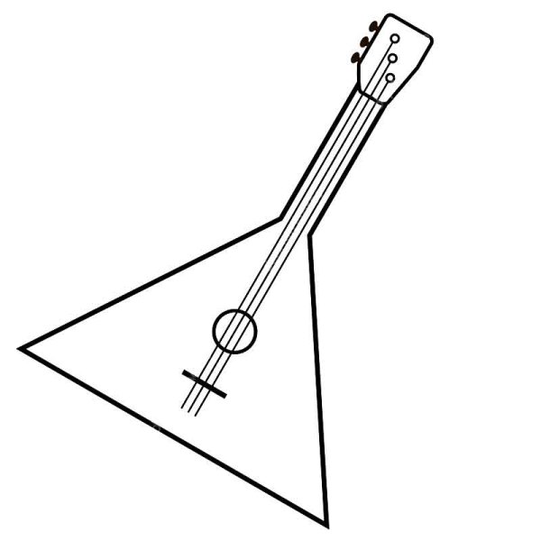 Балалайка рисунок для раскрашивания