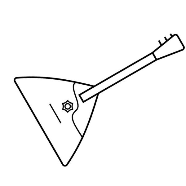 Раскраска народный музыкальный инструмент балалайка