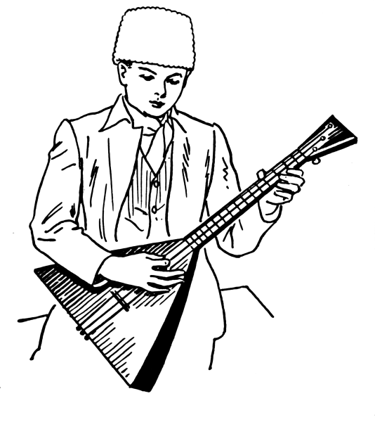 Раскраска балалайка музыкальный инструмент