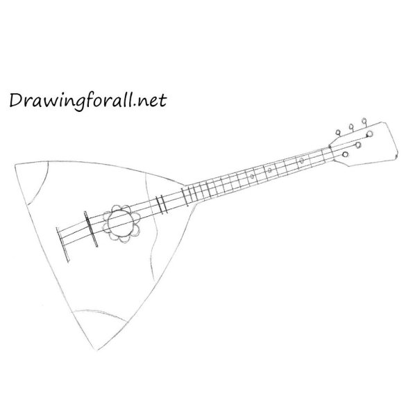 Балалайка трафарет для детей