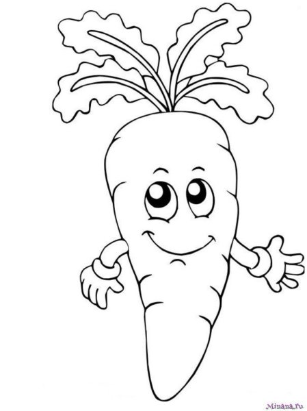Морковь раскраска для детей