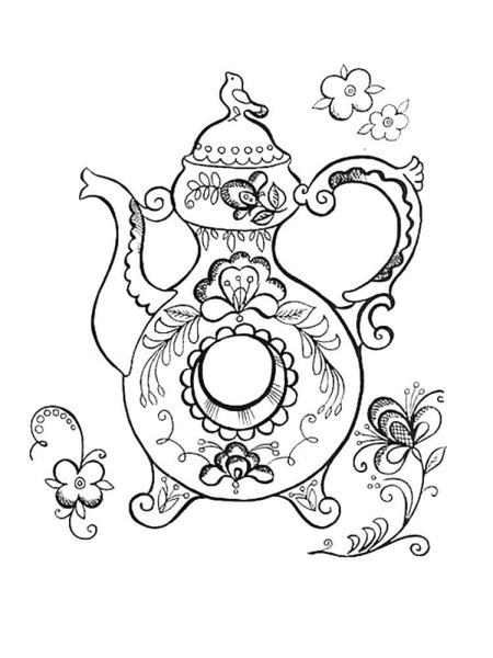 Кувшин квасник гжельской росписи