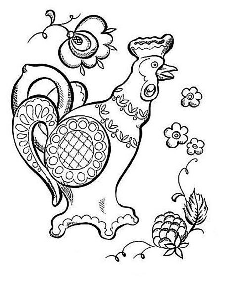 Гжель раскраска для детей