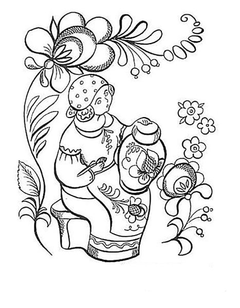 Народные промыслы. Раскраска