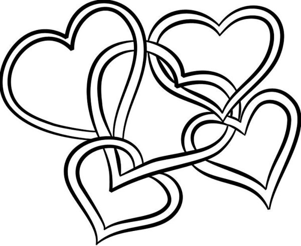 Сердечко раскраска для детей