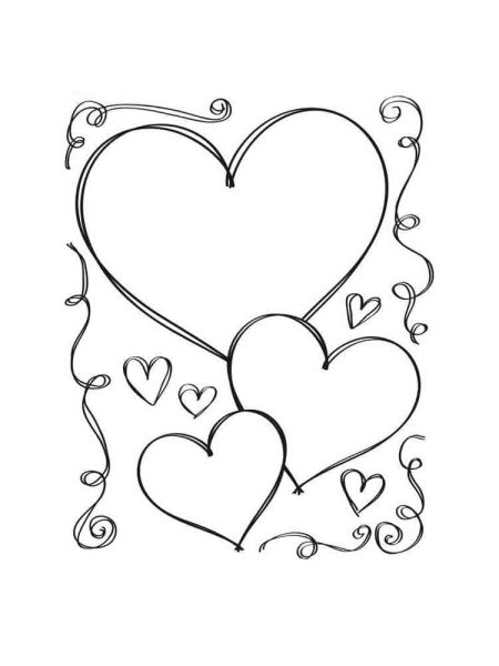 Сердечки картинки раскраски