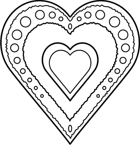 Сердечки для раскрашивания