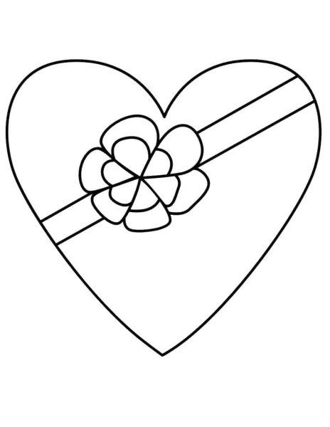 Сердечко раскраска для детей