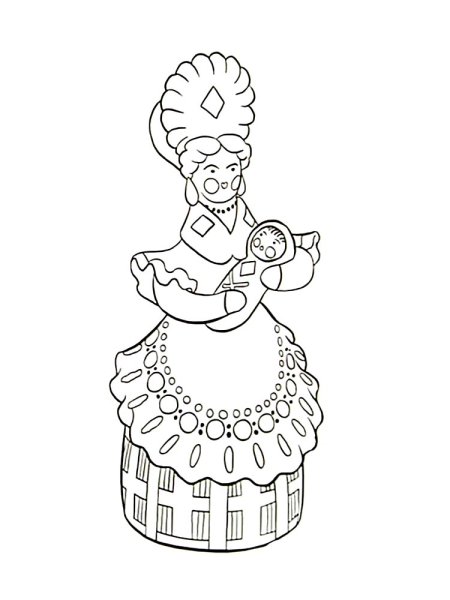 Дымковская игрушка раскраска