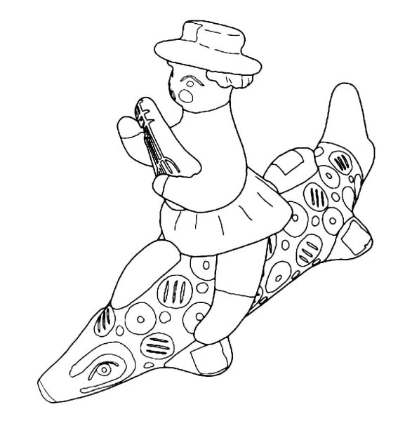 Народная игрушка лошадка Дымковская раскраска