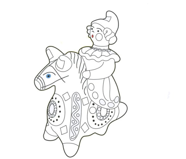 Филимоновская игрушка свистулька петушок раскраска