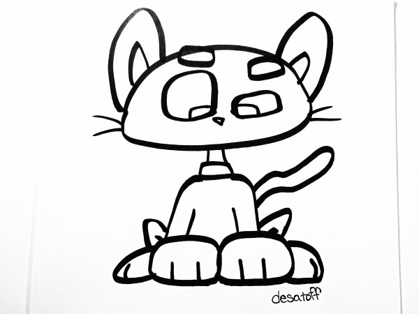Картун Кэт рисунок раскраска