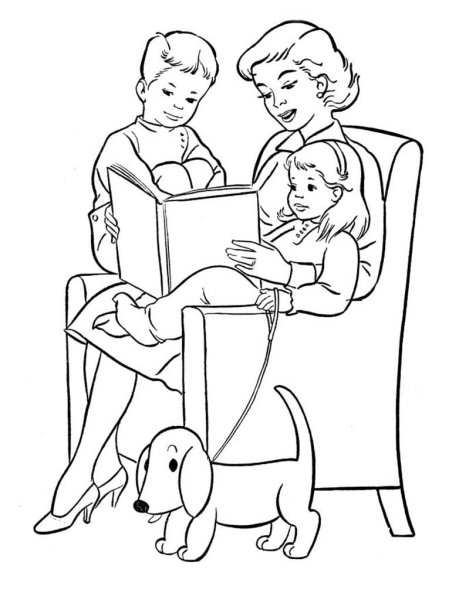 Раскраска семья