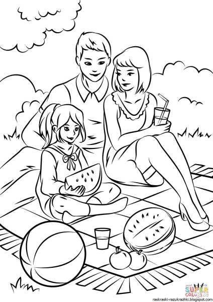 Раскраска семья