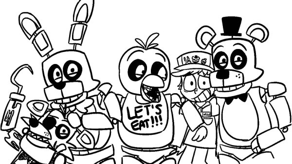 Раскраска ФНАФ Фредди
