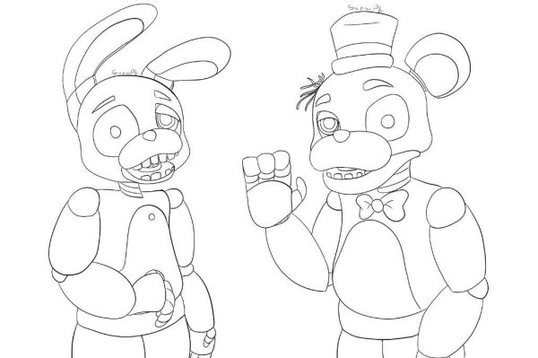 Раскраски ФНАФ спринг Бонни
