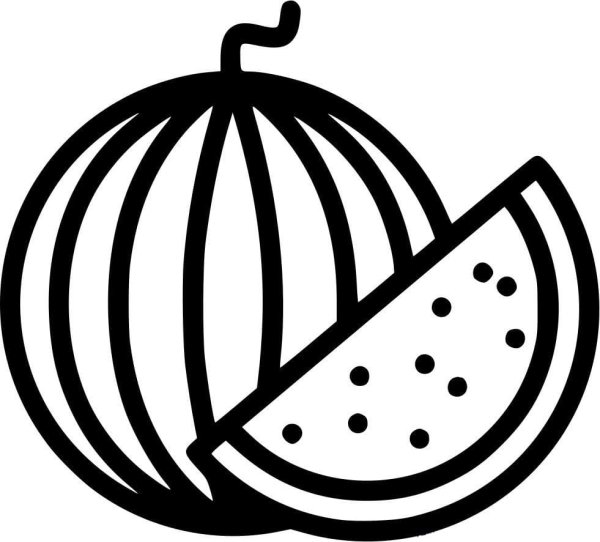 Арбуз раскраска