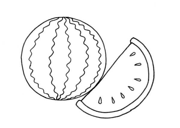 Арбуз раскраска