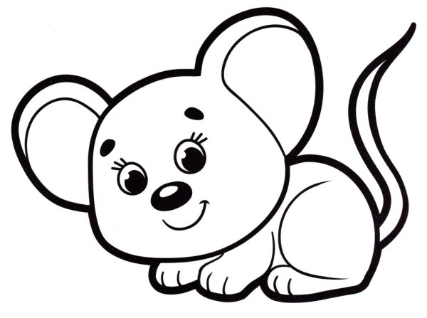 Мышка раскраска для детей