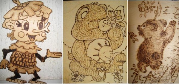 Овальные рисунки для выжигания