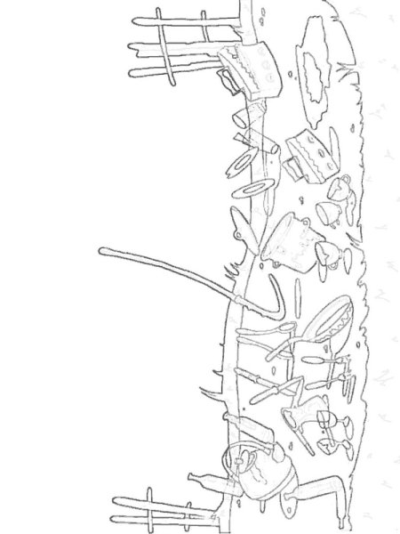 Иллюстрация к сказке Федорино горе раскраска