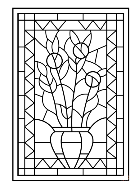 Витраж для раскрашивания
