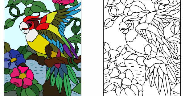 Трафареты для витража птицы