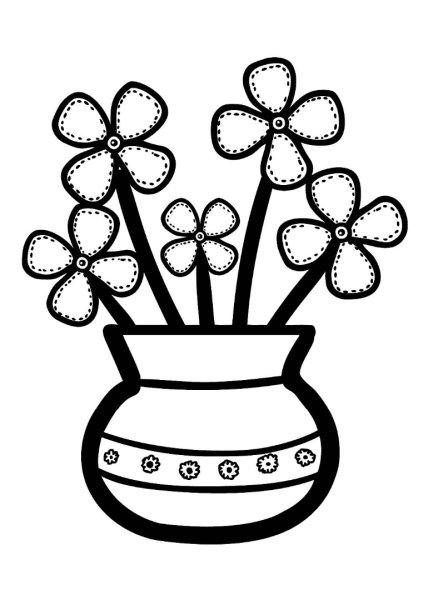 Трафарет вазы для цветов