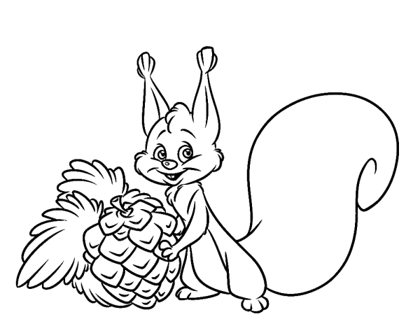 Белочка раскраска для детей