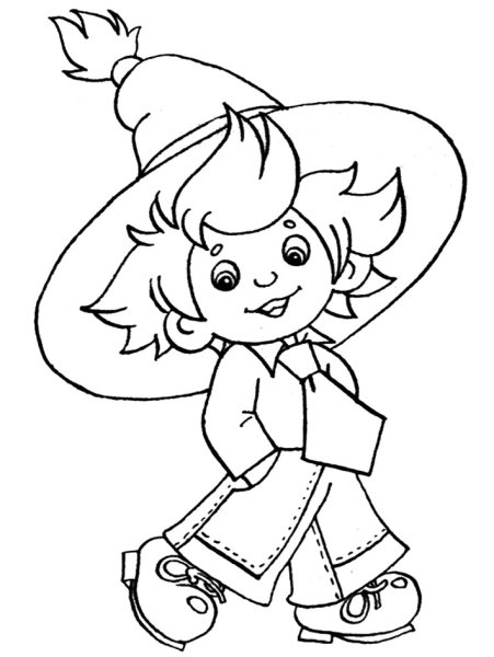 Разукрашки для детей Незнайка