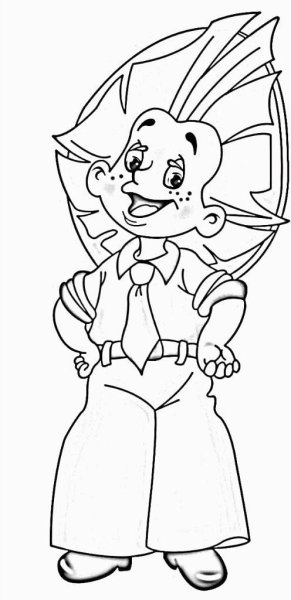 Знайка раскраска для детей из Незнайки