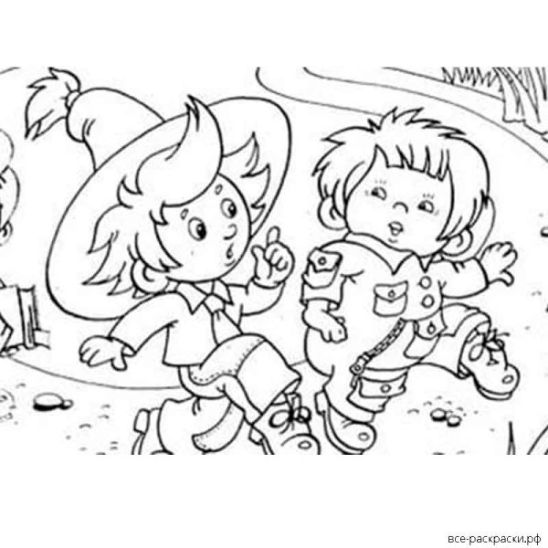 Раскраски героев Носова Незнайка и его друзья