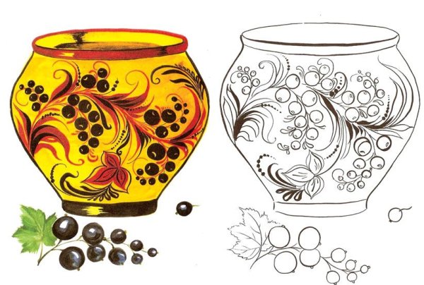 Петриковская роспись трафареты