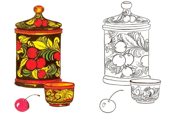 Раскраска "Хохломская роспись"